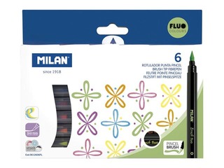 Fibrepens Milan, brush tip Milan, Fluo 6 colours
