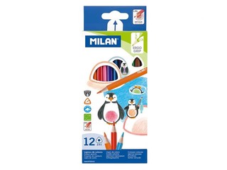 Krāsainie zīmuļi Milan trīsstūra, 12 krāsas