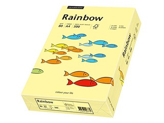 Papīrs Rainbow 12, A4, 80 g/m2, 500 loksnes, gaiši dzeltens
