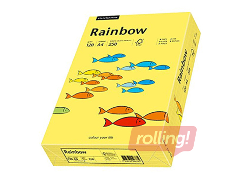 Papīrs Rainbow 14, A4, 80 g/m2, 500 loksnes, vidēji dzeltens