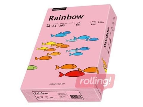 Papīrs Rainbow 55, A4, 80 g/m2, 500 loksnes, rozā