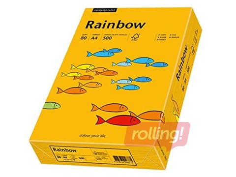 Papīrs Rainbow 24, A4, 80 g/m2, 500 loksnes, oranžs