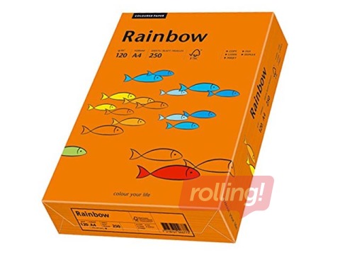 Papīrs Rainbow 26, A4, 80 g/m2, 500 loksnes, spilgti oranžs