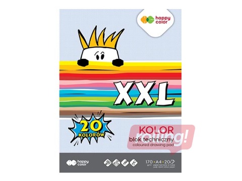 Kartons Happy Color,  A3, 170 g/m2, 20 krāsainas loksnes