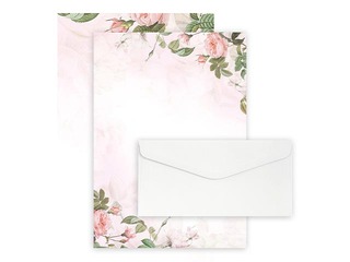 Набор дизайнерской бумаги Garden и конвертов DL Smooth white komplekts