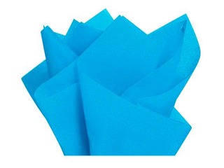 Шелковая бумага декоративная Bleu turquoise 34, 18 g/m2, 50 x 75 cm, 24 листов