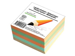 Piezīmju papīrs papildināšanai SM·LT, 9x9 cm, 500 lapas, dažādas krāsas, nesalīmēts