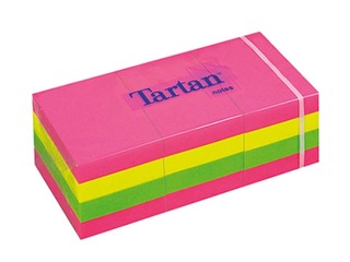 Līmlapiņas Tartan, 38x51 mm, 12x100l., spilgtas assorti krāsas