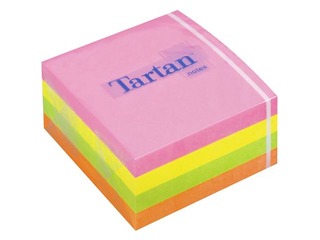 Līmlapiņu kubs Tartan, 76x76 mm, 400 l.,dažādas neonkrāsas