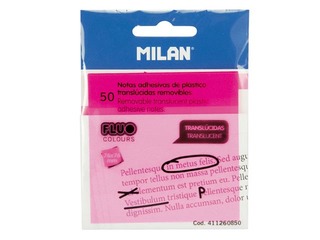 Līmlapiņas Milan, 76x76 mm, 50l., caurspīdīgas, neona rozā