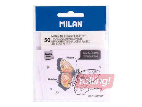 Līmlapiņas Milan, 76x76 mm, 50l., caurspīdīgas