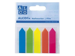 Marķēšanas indeksi - bultiņas, plastikāta, ALCO, 12x50 mm, 5x25l, dažādās krāsās