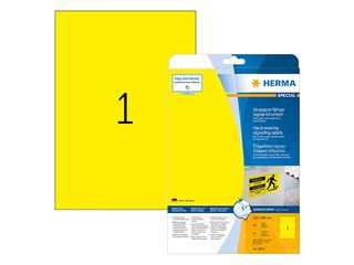 Uzlīmes Herma Special A4, 210x297 mm, 25 loksnes, dzeltenas, noturīgas