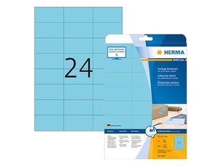 Uzlīmes Herma Special, A4, 70x37 mm, 20 loksnes, zilas