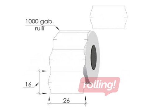 Marķēšanas uzlīmes 26 x 16 mm, baltas, saldētavai