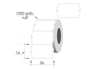 Marķēšanas uzlīmes 26 x 16 mm, baltas, saldētavai