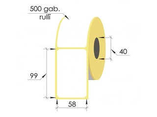 Termouzlīmes rullī, 58x99 mm, TermoTop, 500 gab