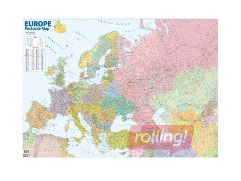Eiropas pasta kodu karte, 122 x 78,5 cm