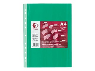Dokumentu kabatiņas Fedak Plast, A4, 46 mic., 25 gab., zaļas