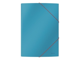 Папка с 3-мя клапанами и резинками Leitz Cosy, А4, картон, синяя