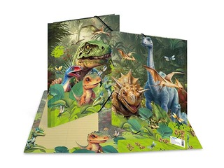 Mape ar gumiju Herma, A4, Dino World, kartona