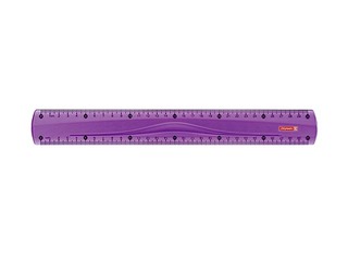 Lineāls 30 cm Brunnen, plastmasas, caurspīdīgs, violets