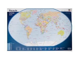 Настольный коврик, 59 х 40 см, карта Мира