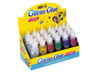 Glitter glue Amos, 24 pcs