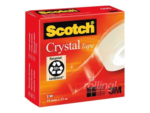 Līmlente 3M Scotch Crystal 600, 19 mm x 33 m, 1 gab., caurspīdīga 
