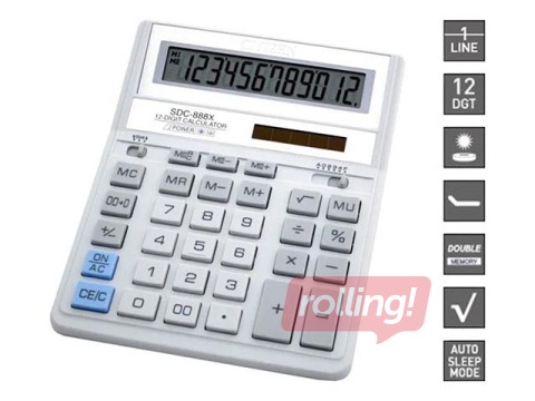 Kalkulators Citizen SDC-888 XWH, balts