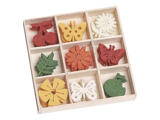 Filca ornamentu komplekts Fruit-Butterflies-Flowers, 45 gab.