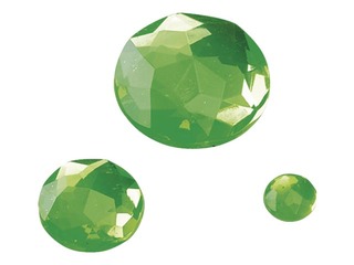 Acrylic stones, 100 pcs, various sizes, light green