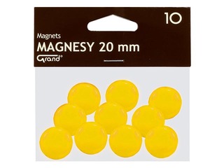 Magnēti Grand, 20 mm, 10 gab., dzelteni