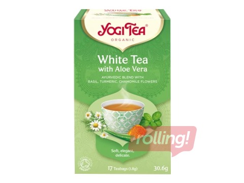 Tēja ajūrvēdas Bio Yogi tēja baltā tēja ar alveju, 17 pac.