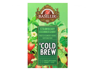 Tēja aukstā augļu Basilur Cold Brew Strawberry Cucumber & Mint, 20 pac.