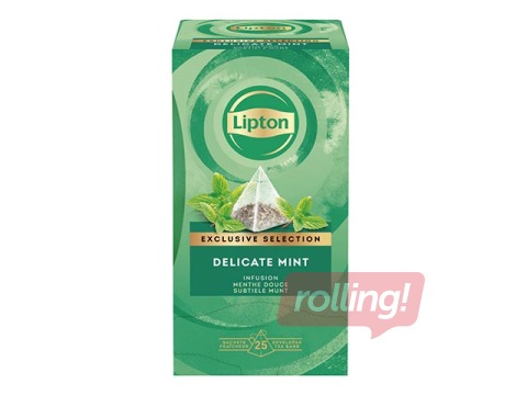 Tēja zāļu Lipton Delicate Mint, piramīdas, 25 x 2g