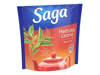 Melnā tēja Saga, tējas maisiņi, 75 gab.