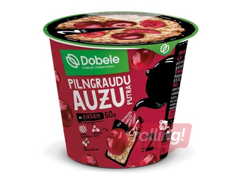 Auzu pārslu biezputra Dobele, ar ķiršiem, 50g