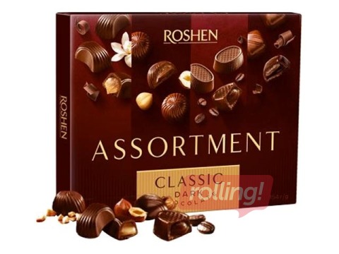 Tumšās šokolādes konfekektes Assortment Classic, Roshen, 154g