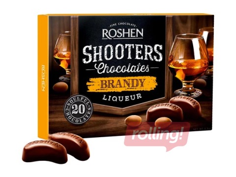 Šokolādes konfekektes Shooters ar brendija liķieri, Roshen, 150g