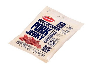 Žāvēta, karsti kūpināta cūkgaļas uzkoda, Pork Jerky, 45g