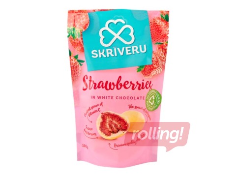 Zemenes baltajā šokolādē Skrīveri, 100g