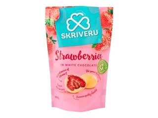 Zemenes baltajā šokolādē Skrīveri, 100g