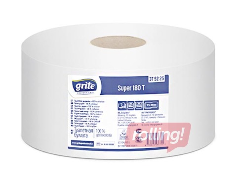 Tualetes papīrs Grite Super 180T, Ø18 cm, 12 ruļļi, 2 slāņi, balts