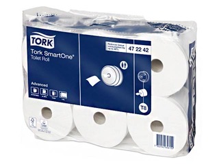 Tualetes papīrs Tork Smart One T8, 6 ruļļi, 2 slāņi, balts