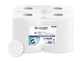 Ātri šķīstošs tualetes papīrs Lucart AquaStream 150, 12 ruļļi, 2 slāņi, balts