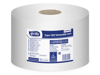 Tualetes papīrs Grite Super Centerfeed 200T, Ø18, 12 ruļļi, 2 slāņi, balts