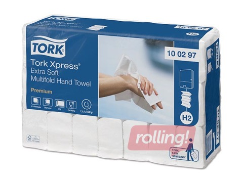 Papīra dvieļi Tork Premium Extra Soft H2, 21 pac., 2 slāņi, balti