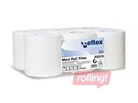 Papīra dvieļi Celtex Maxi Pull, 135m, 6 ruļļi, 2 slāņi, balti