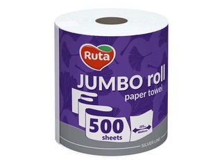 Papīra dvielis Ruta Jumbo, 1 rullis, 2 slāņu, 500 loksnes